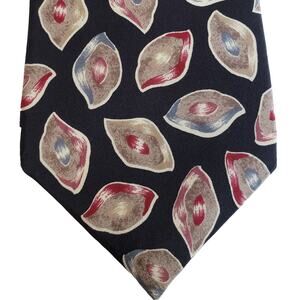 Pierre Cardin Tie Men's 56x 3 3/4 Silk Black Gray Red Abstract 80s 90s Workwear